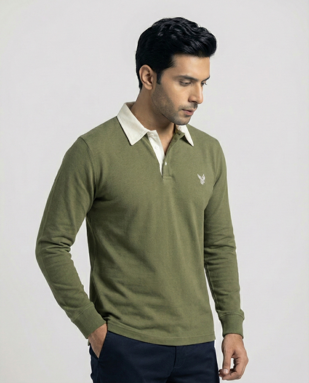 Olive Green Rugby Polo Shirt