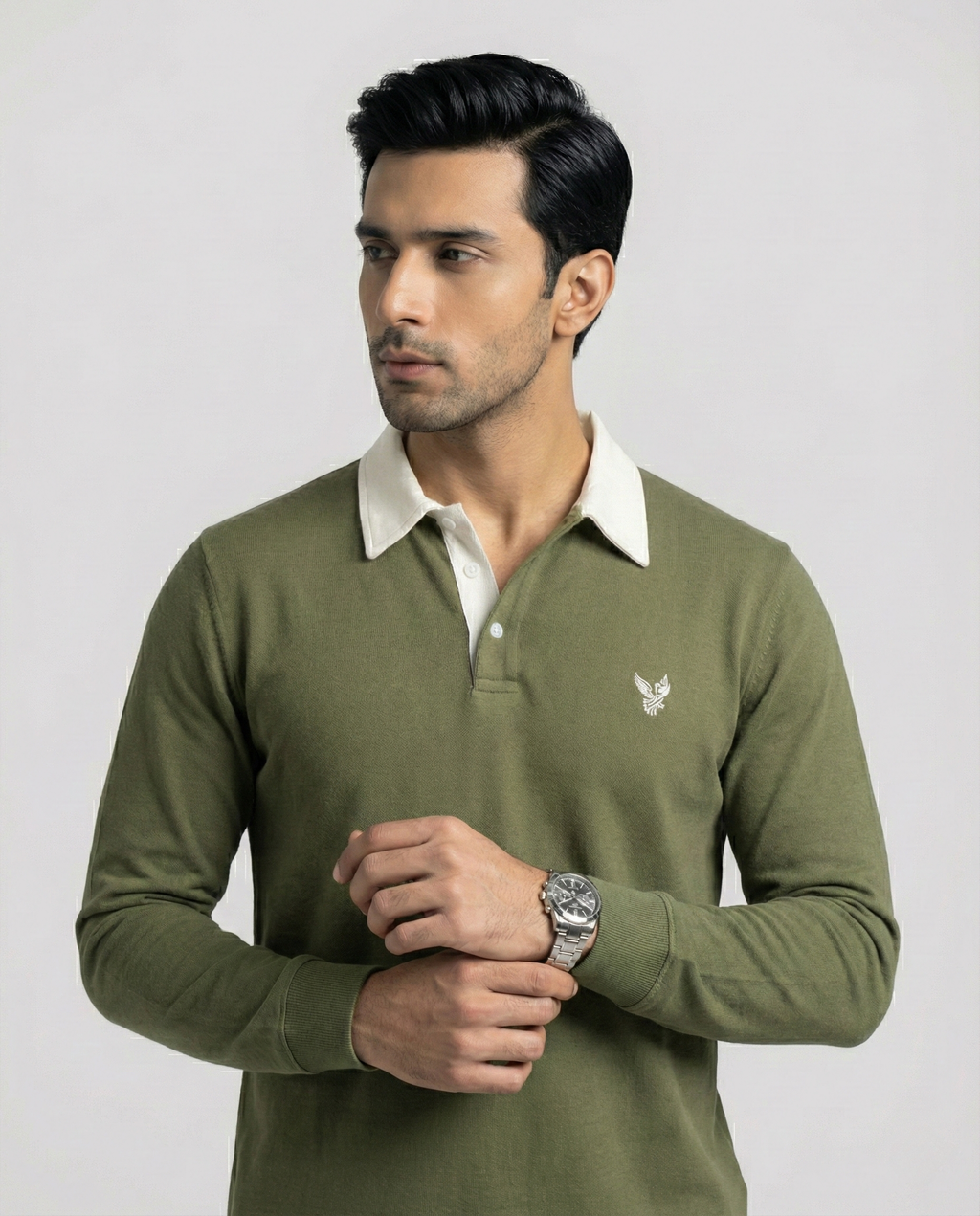 Olive Green Rugby Polo Shirt